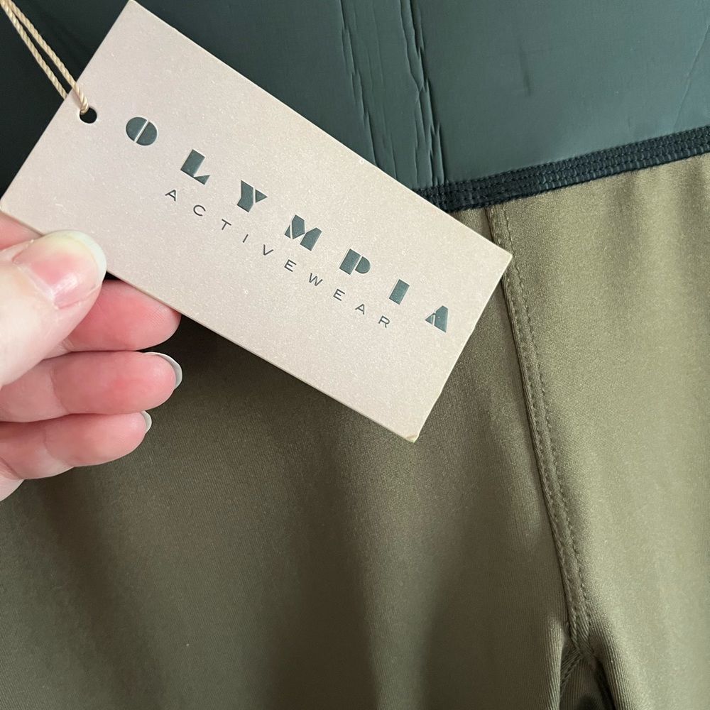 NWT Olympia Activewear Kore Neo Cropped Leggings, Army Green. Size P (0-2) - Picture 4 of 11